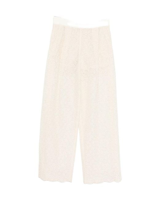 Ermanno Scervino White Scalloped Trousers