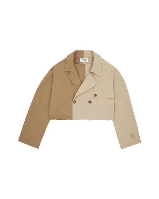 MM6 by Maison Margiela Natural Cropped Trench Coat