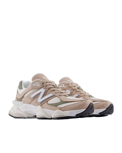 New Balance Gray 9060 Lace-Up Sneakers for men