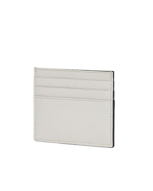 Fendi White Light Leather Card Holder With Multicolour Print for men