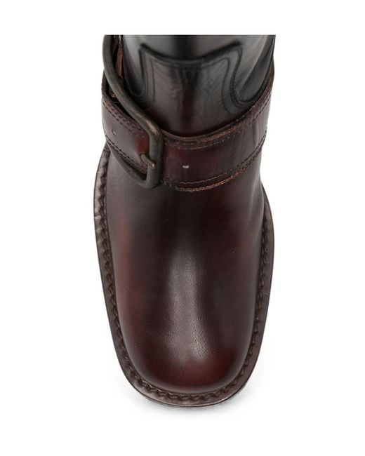 Dries Van Noten Brown Square-Toe Tall Boots