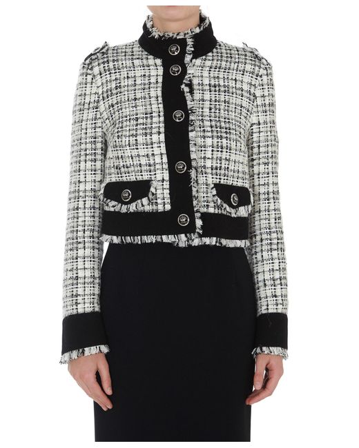 Dolce & Gabbana Black Cropped Tweed Jacket
