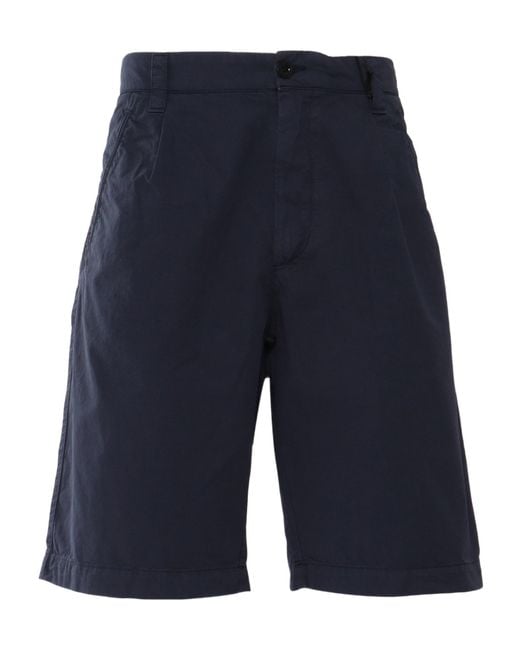 C P Company Blue Cotton Bermuda Shorts for men