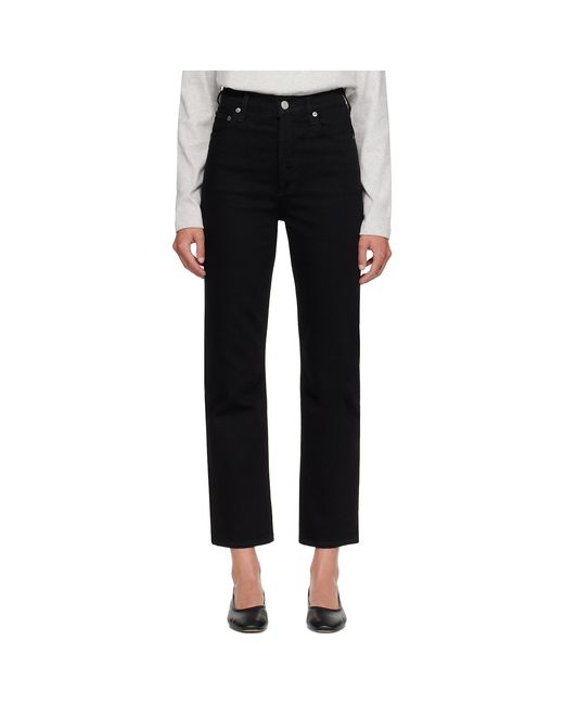 Agolde Black 90S Retro Style Cropped Pants