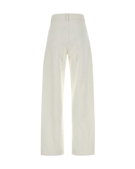Jil Sander White High Waist Denim Trousers