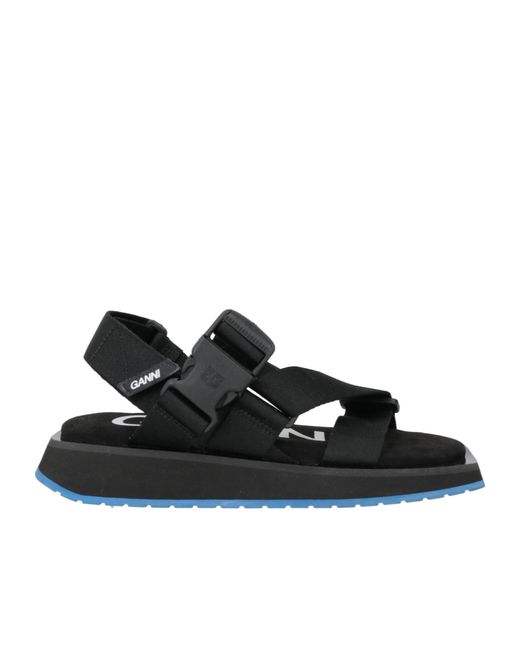 Ganni Black Simple One-Strap Sandals