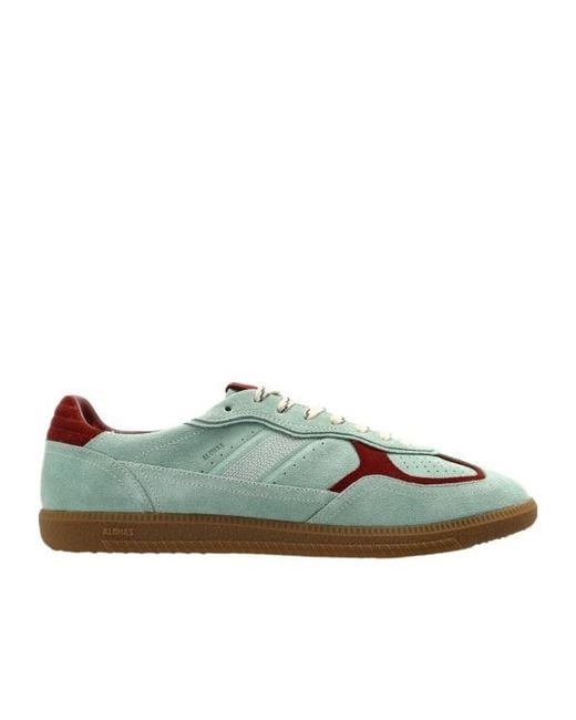 Alohas Green Low-Top Lace-Up Casual Sneakers for men
