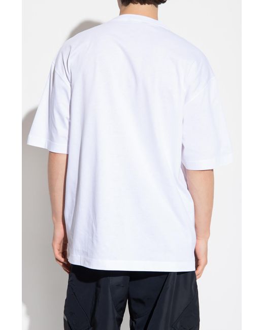 Versace White Roar-Print Cotton T-Shirt for men