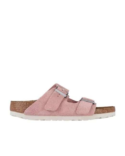 Birkenstock Pink Logo Slippers