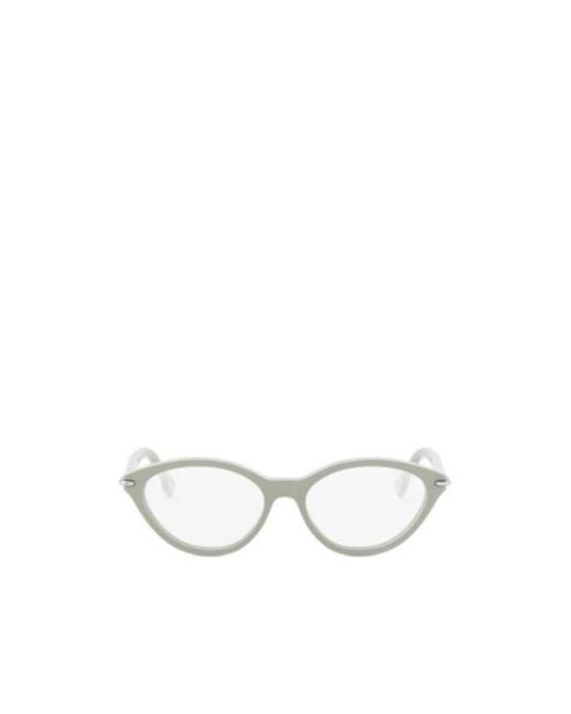 Fendi White Cat-Eye Frame Glasses for men