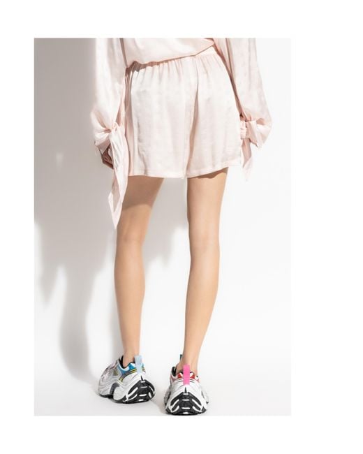 Balenciaga Natural Monogram Elastic Waist Shorts