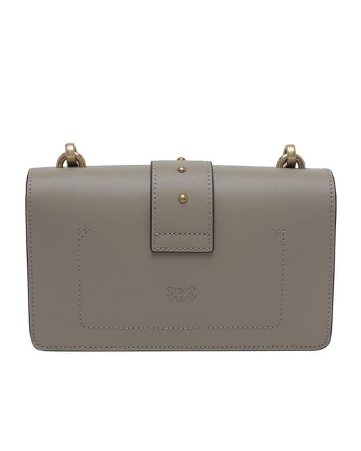 Pinko Gray Flap Shoulder Bag