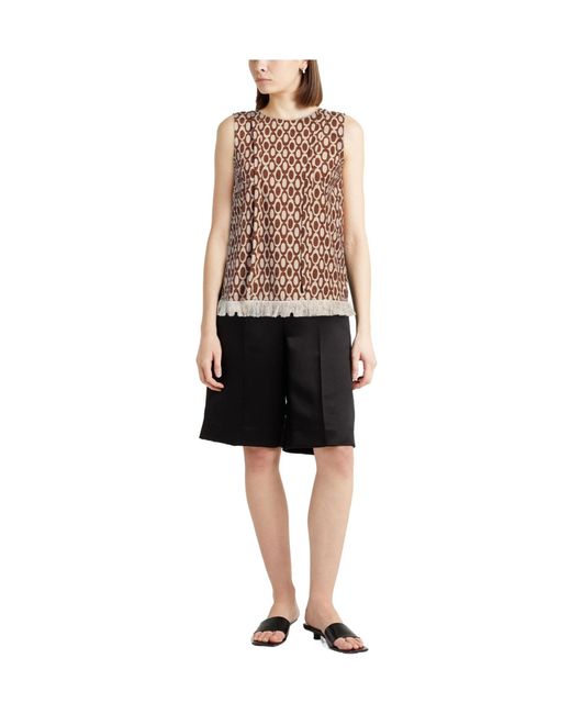 Max Mara Brown Two-Toned Sleeveless Top