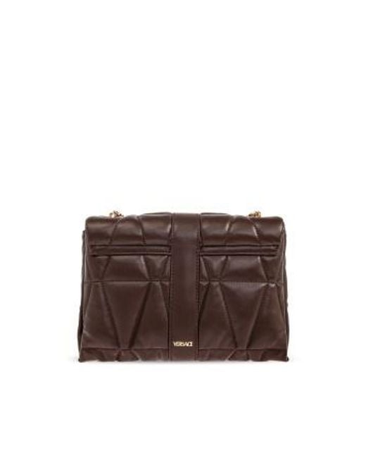 Versace Brown Medusa Chain-Linked Shoulder Bag