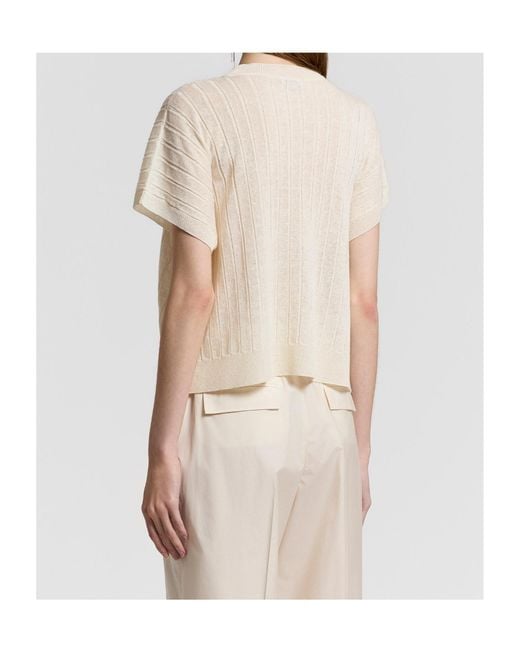 Peserico White Short-Sleeved Crewneck Jumper