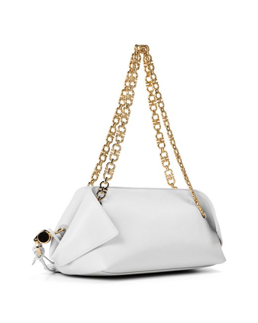 Ferragamo White Minimalist Shoulder Bag