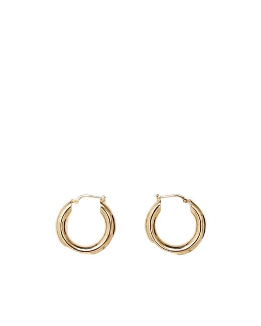 Jil Sander Metallic Engraved-Logo Earrings