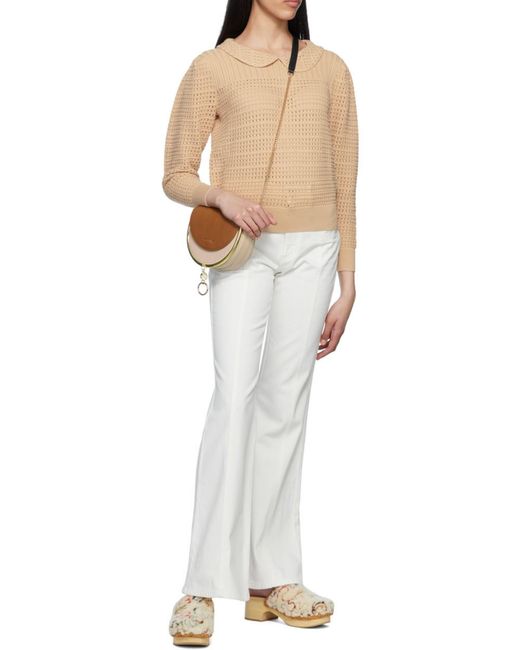 See By Chloé White Logo Chain Shoulder Bag
