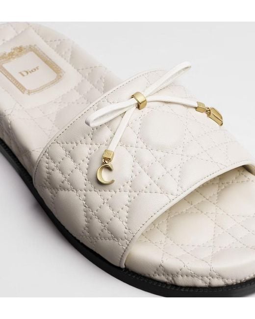 Dior White Cannage Slide