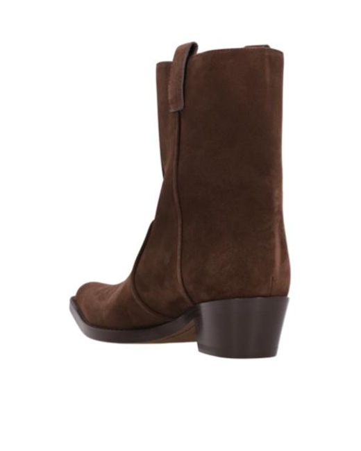 Khaite Brown Clive Pointed-Toe Ankle Boots