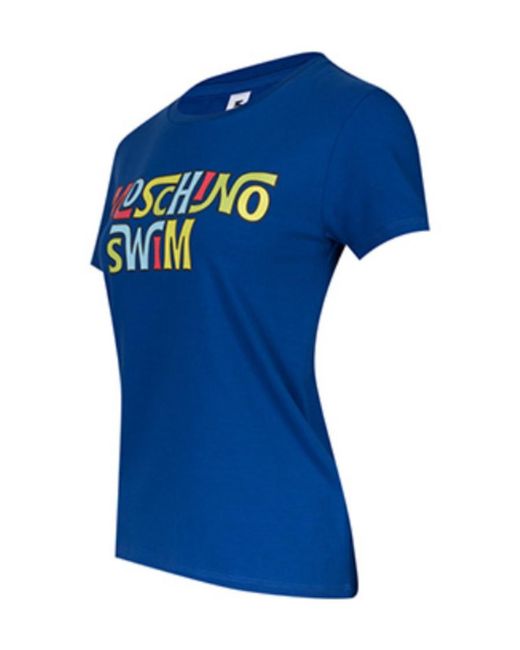 Moschino Blue Logo Print Short-Sleeved T-Shirt