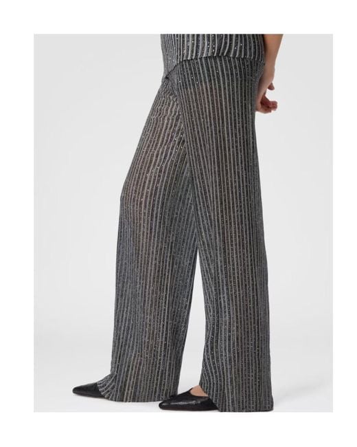 Missoni Gray Sequins Embellished Elastic Waist Long Trousers