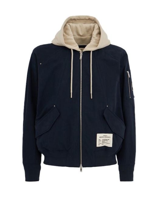 Moose Knuckles Blue Bomber Jacket for men