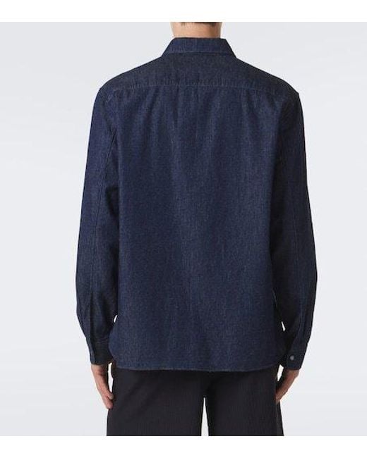 Jil Sander Blue Cotton Chambray Shirt for men
