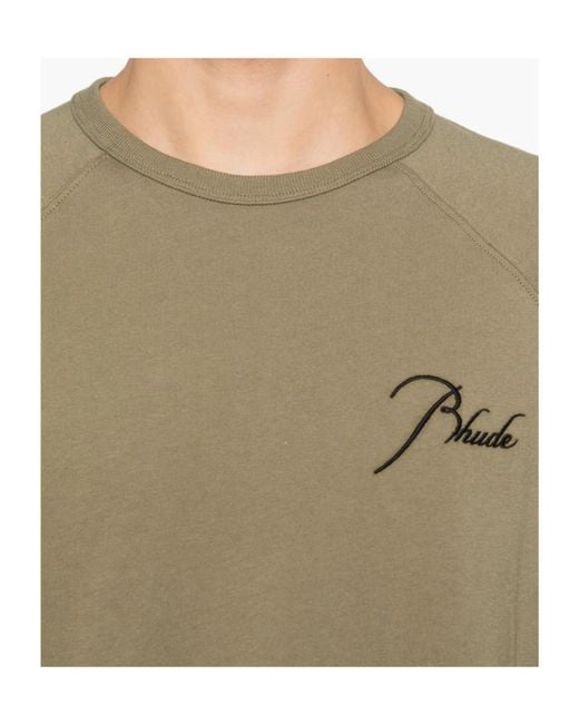 Rhude Green Classique Raglan T-Shirt for men