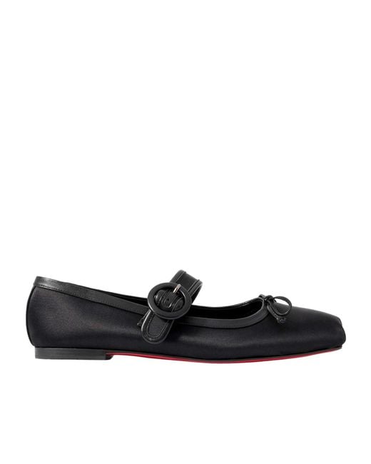 Christian Louboutin Black Square Toe Ballet Flats