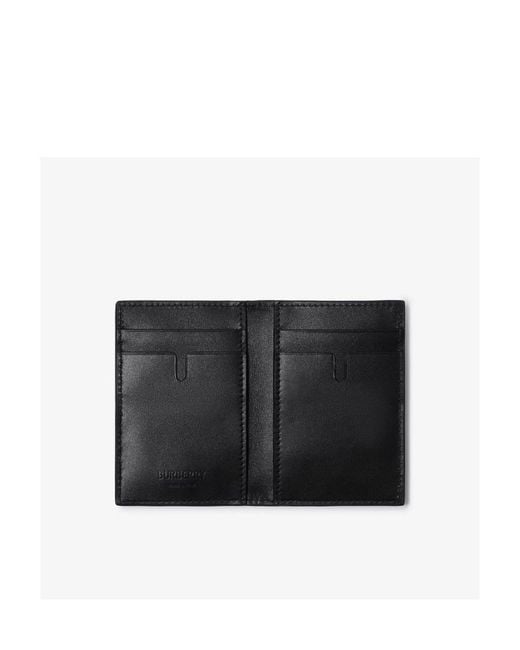Burberry Black Check Embossed Card Holder for men