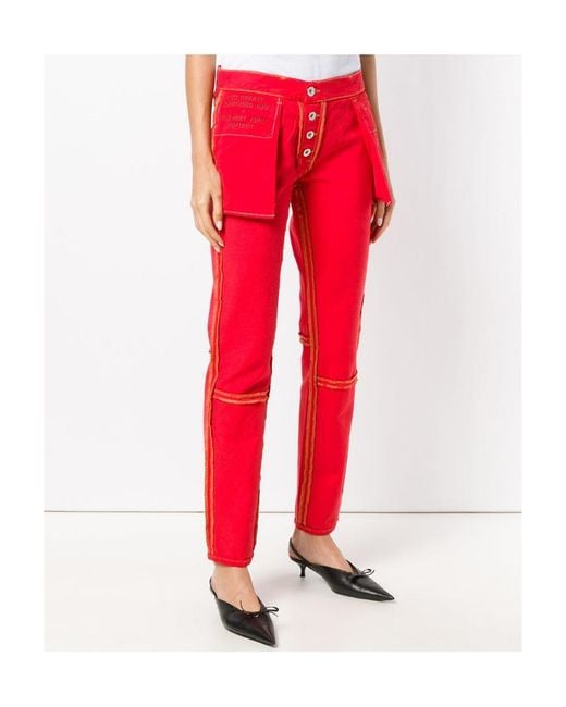 Unravel Project Red Logo Skinny Jeans