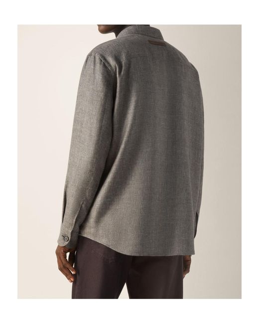Zegna Blue Buttoned Overshirt for men