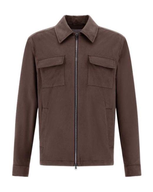 Herno Brown Resort Overshirt for men