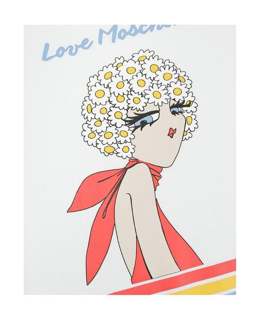 Moschino White Printed T-Shirt Dress