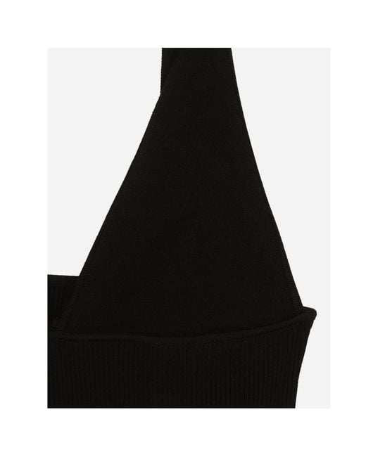 Dolce & Gabbana Black Viscose-Knit Vest Top