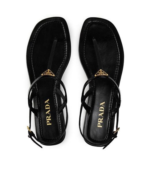 Prada Black Flip-Flop Flat Sandals