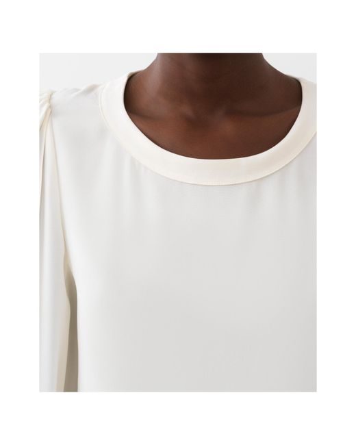 Chloé White Chloé Knot Detailed Long-Sleeved Top