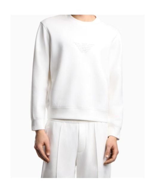 Emporio Armani White Sweatshirt Essential for men