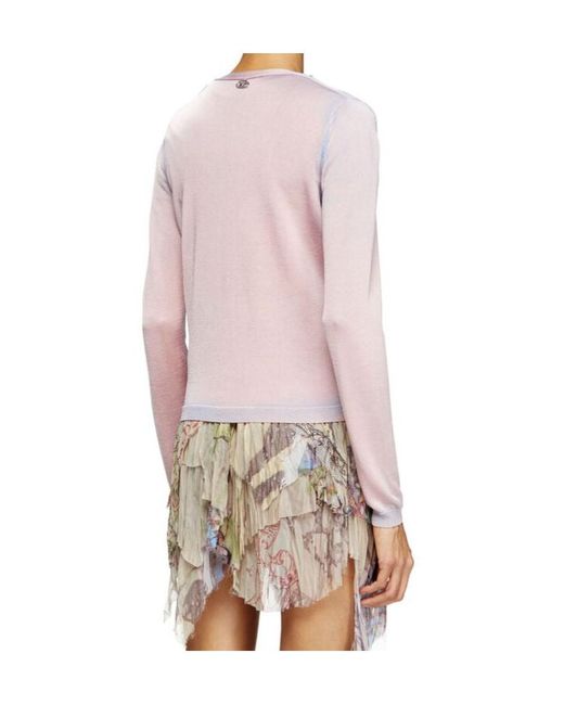 DIESEL Pink V-Neck Button-Up Cardigan