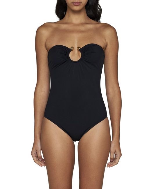 Bottega Veneta Black Knot Ring One-Piece Swimsuit