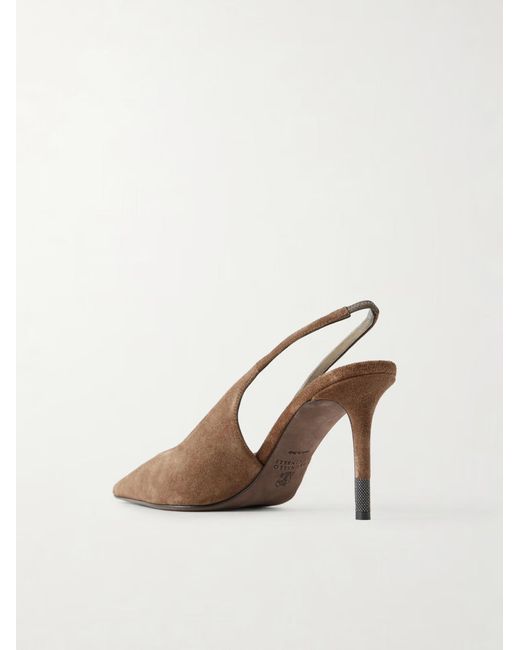 Brunello Cucinelli Brown Open-Toe High-Heeled Sandals