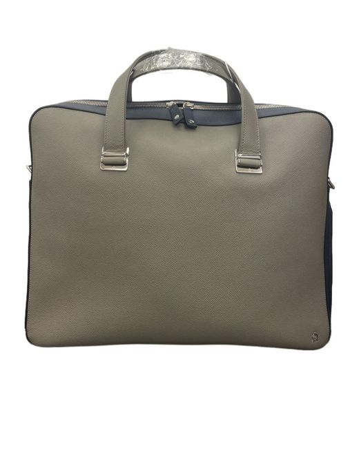Dunhill Green Logo Zipper Briefcase for men