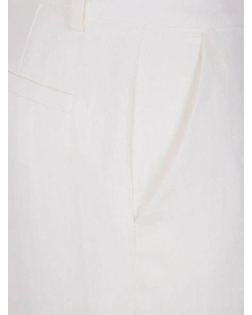 P.A.R.O.S.H. White Straight Leg Trousers