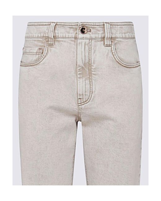 Brunello Cucinelli Gray Mid-Rise Straight-Leg Jeans