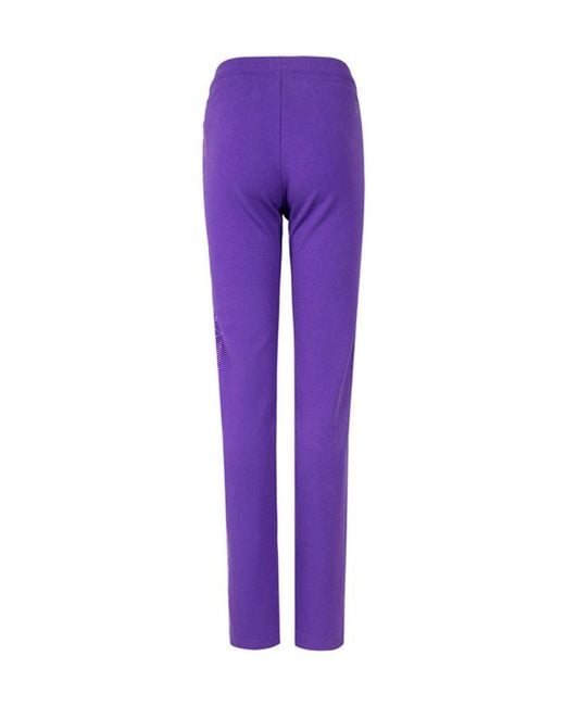 EA7 Purple Drawstring Waist-Edge Sweatpants