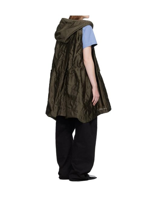 Sacai Black Quilted Hooded Vest