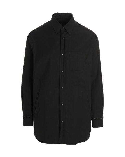 Valentino Black Collared Button-Up Shirt for men