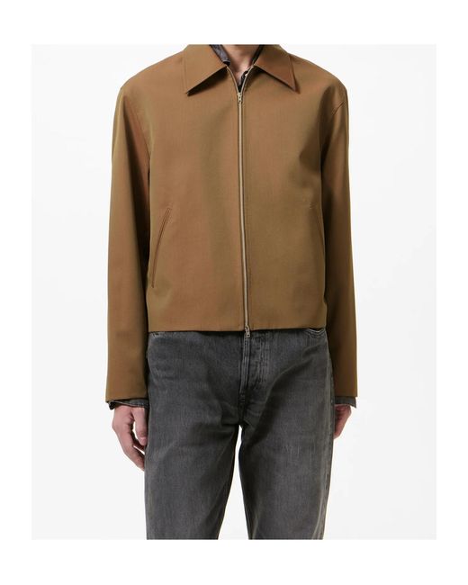 Our Legacy Brown Zip-Up Mini Jacket for men