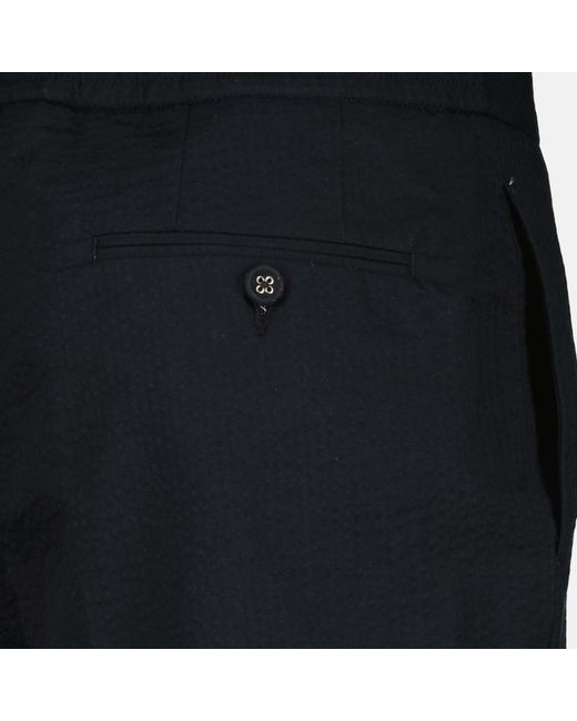 Officine Generale Black Officine Générale Joseph Seersucker Pants for men